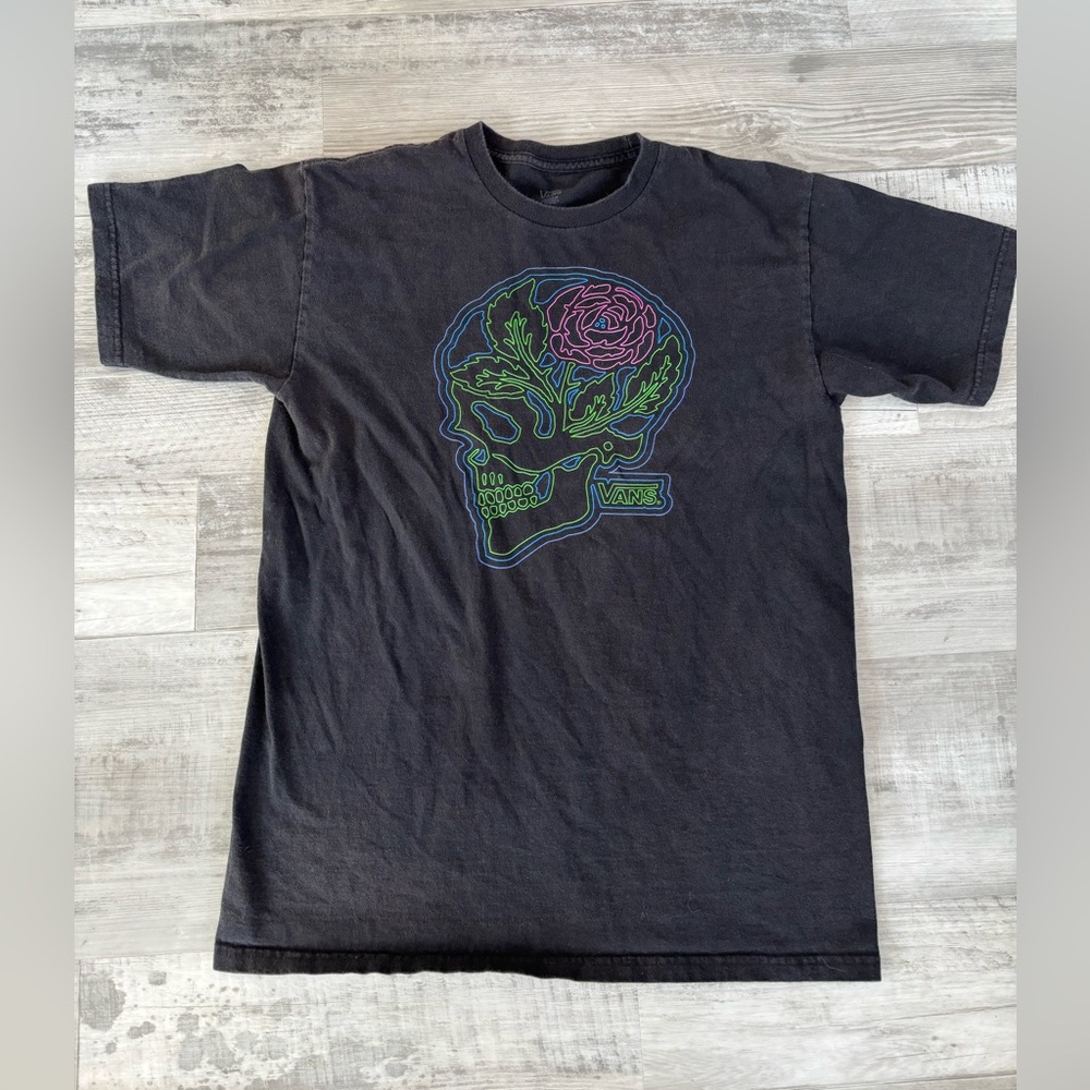 Vans Black‎ Tee with Colorful Skull Design